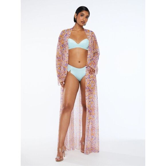 Savage x Fenty CYBER CAT LONG ROBE Floral XS/S - Picture 2 of 12